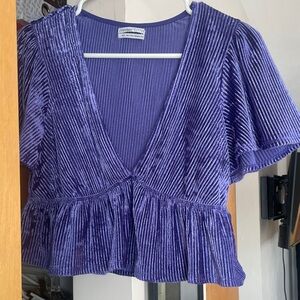 Urban outfitters  blue velvet camo  top